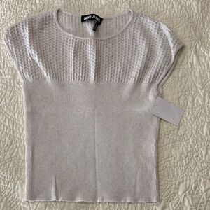DKNY Jeans Cream Textured Knit Top